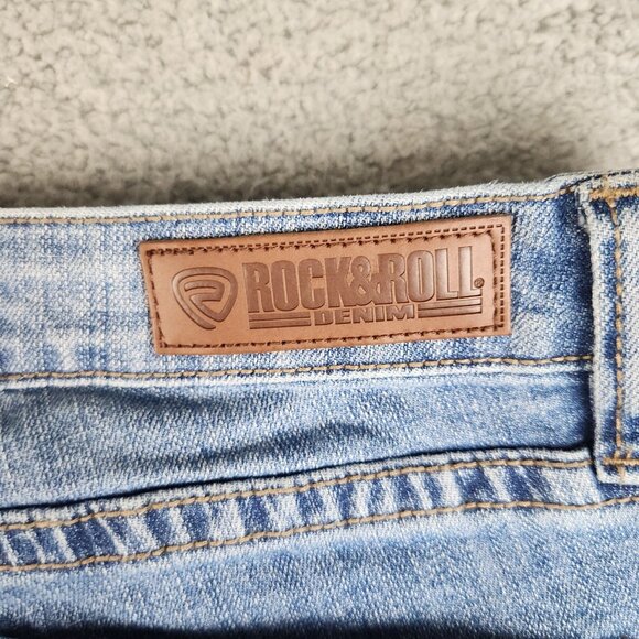 ROCK & ROLL Cowgirl Jeans Womens 32 Curvy Trouser Mid Flared Leg Bell Western - Picture 14 of 14